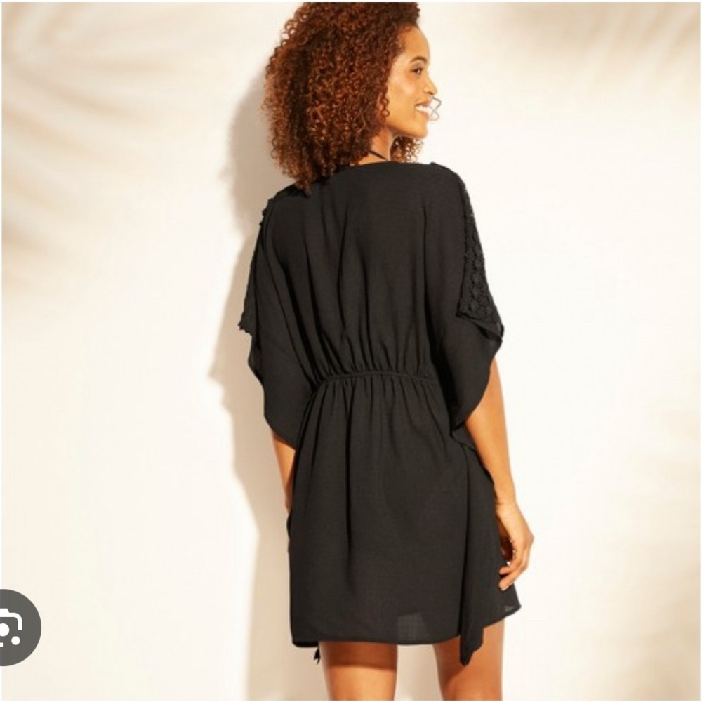 Kona Sol Lace Trim Sleeve Coverup